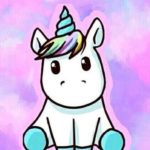 Highlights So Far: Sex Ed Is Fun, Purple background, white unicorn character