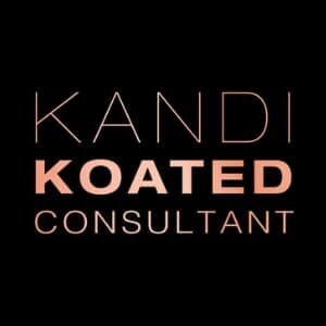 Kandi Koated logo in black and pink