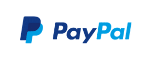 Feisty fox films, PayPal logo, white background and blue letters.