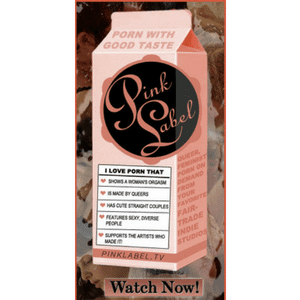 Pink and White Productions logo on a pink milk carton.